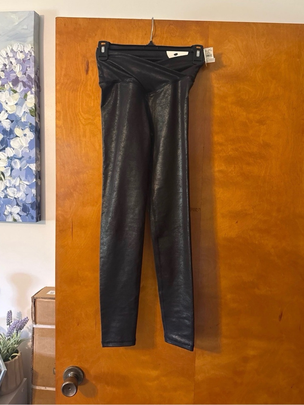 aerie Black Faux Leather Leggings